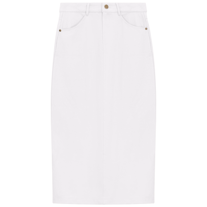 Ponte Midi Skirt White