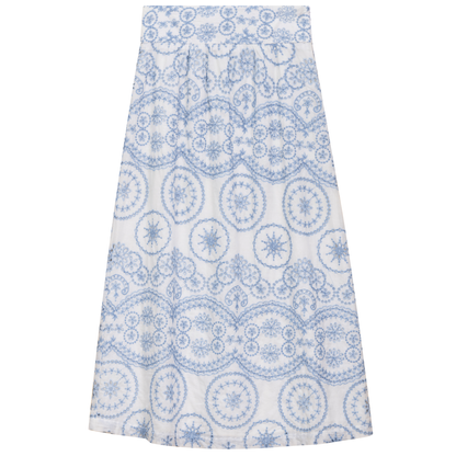 Woven Midi Skirt Blue