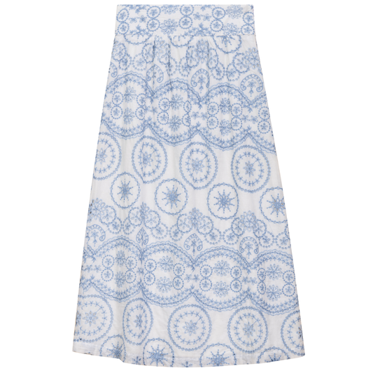 Woven Midi Skirt Blue
