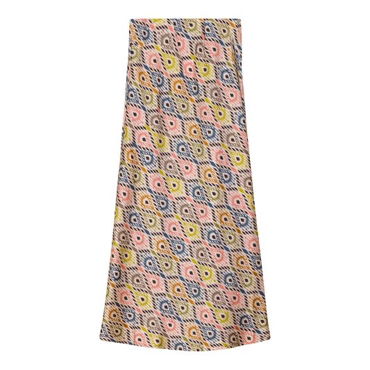 Woven Printed Midi Skirt Coffee