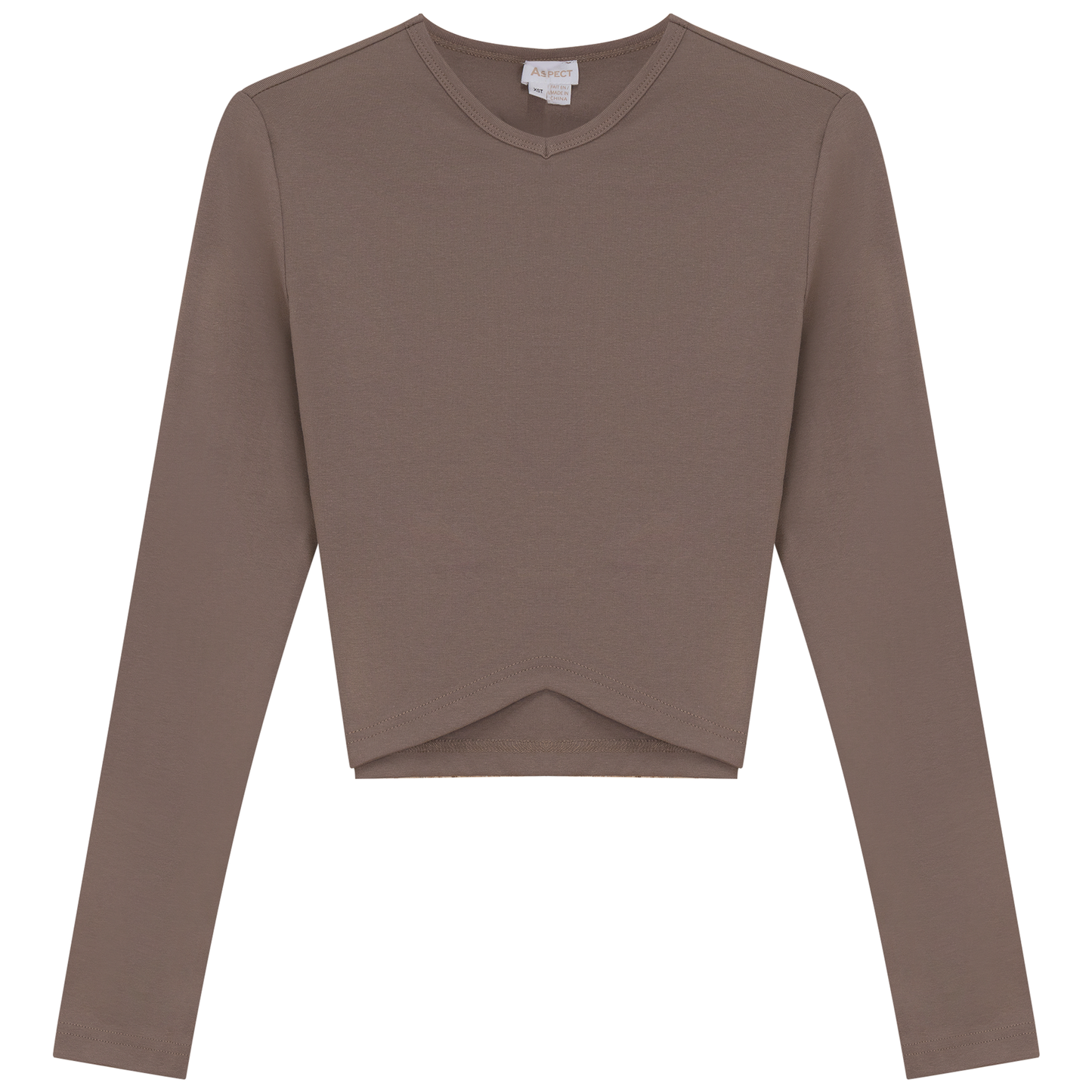 Triangle Ribbed Cropped Top Latte
