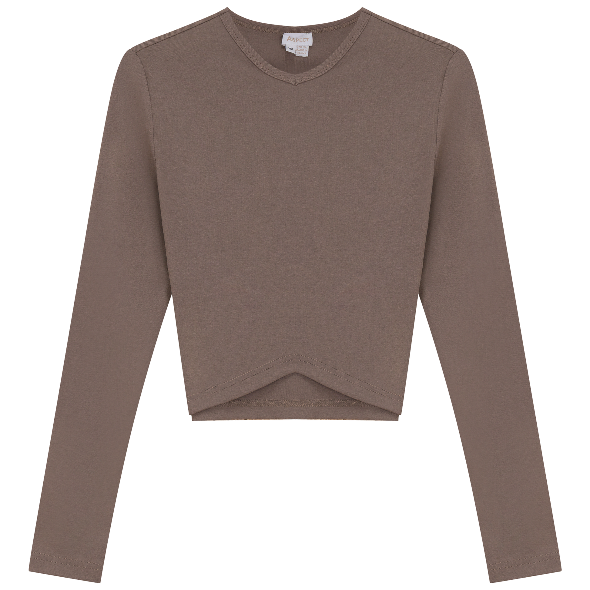 Triangle Ribbed Cropped Top Latte