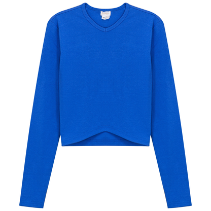 Triangle Ribbed Cropped Top Royal