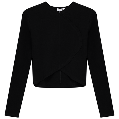 Cropped Rib Top Black