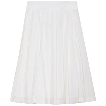 Pull On Pleated Skirt White