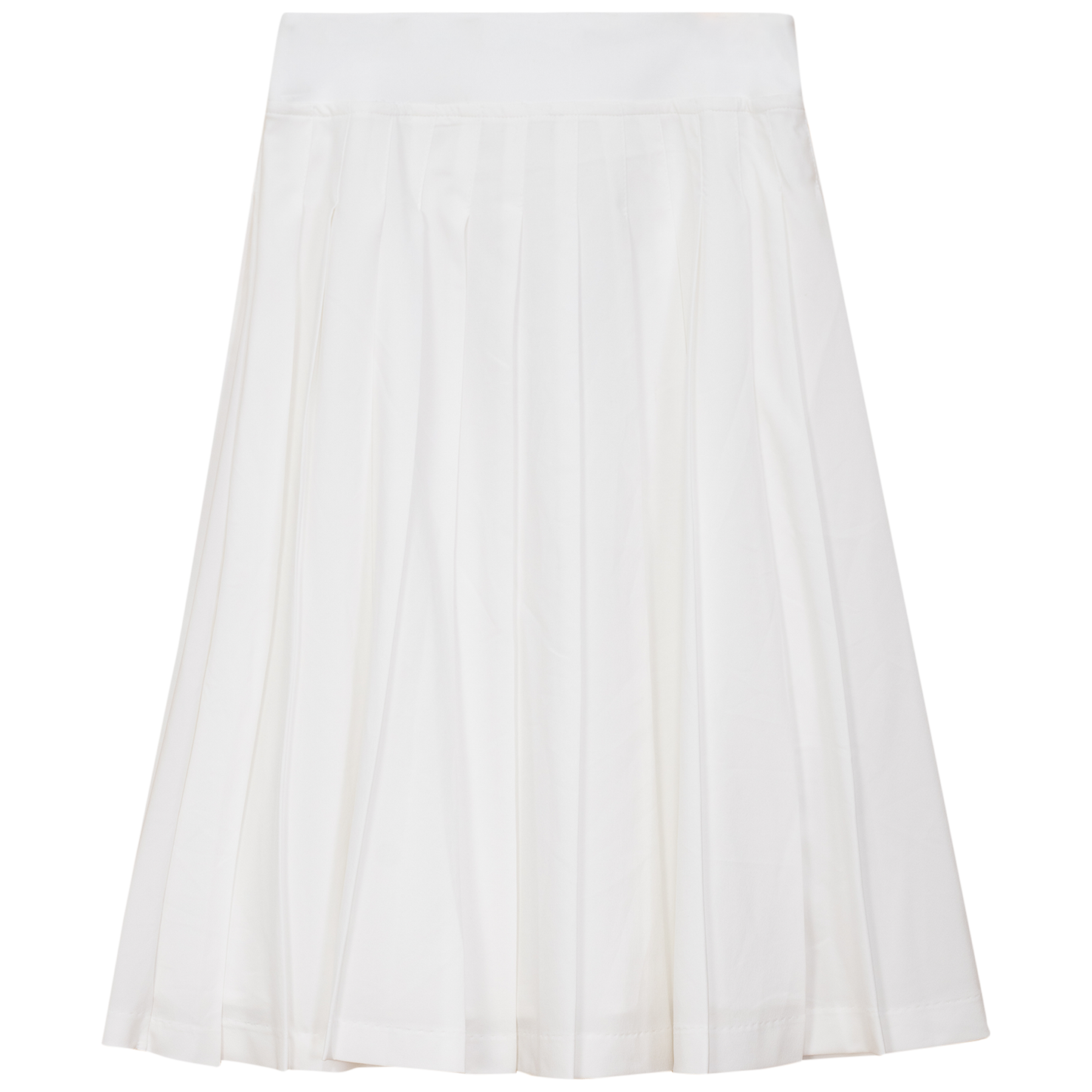 Pull On Pleated Skirt White