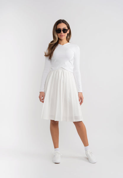 Pull On Pleated Skirt
