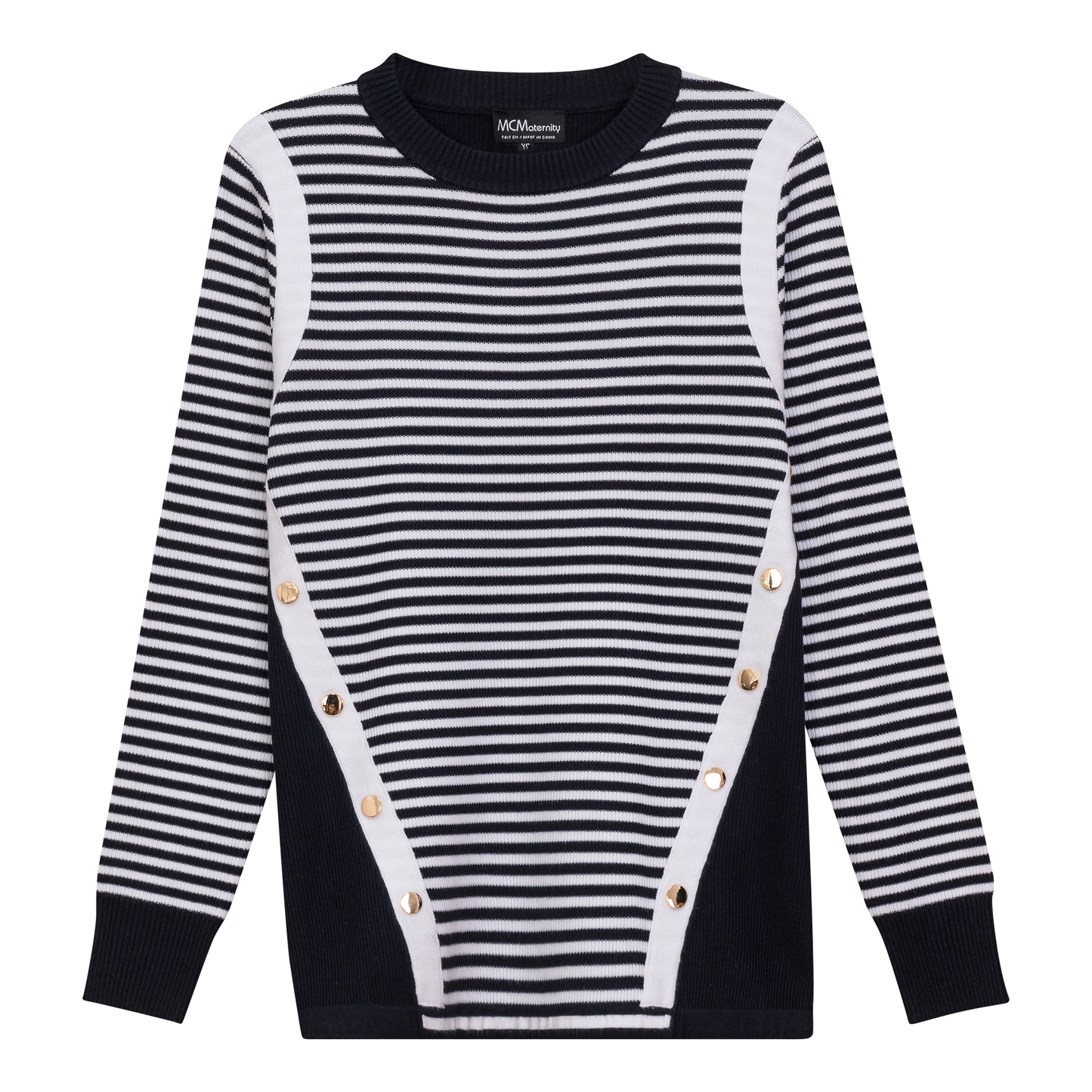 Maternity Stripped Sweater Dark Navy White