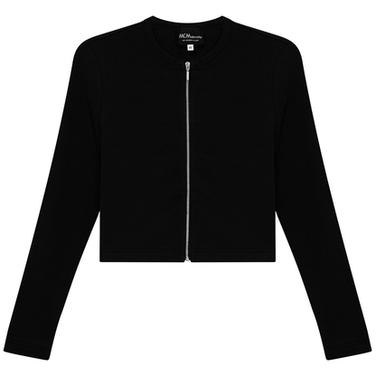 Maternity Ribbed Zip Cardigan Black