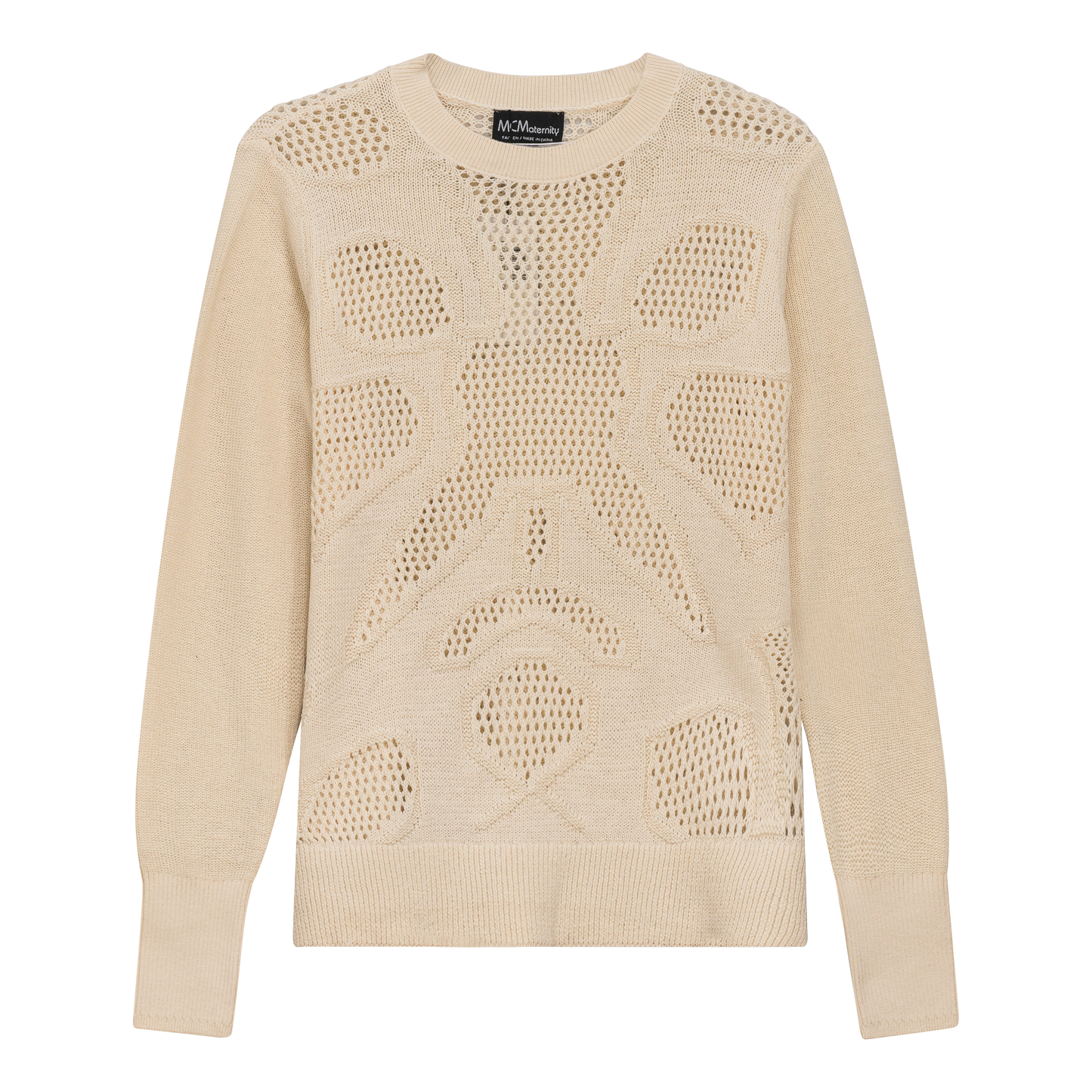 Maternity Knitted Boucle Sweater Cream