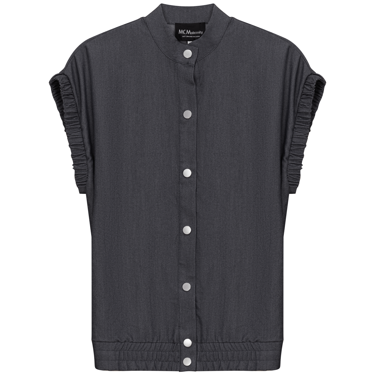 Maternity Denim Jacket Vest Black Denim