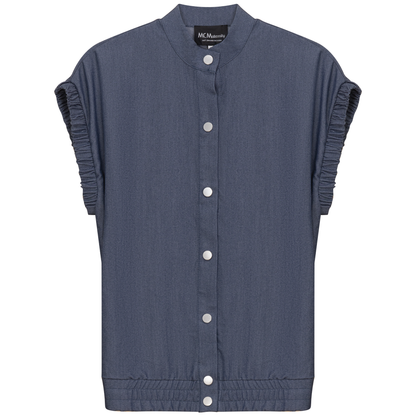 Maternity Denim Jacket Vest Dark Denim