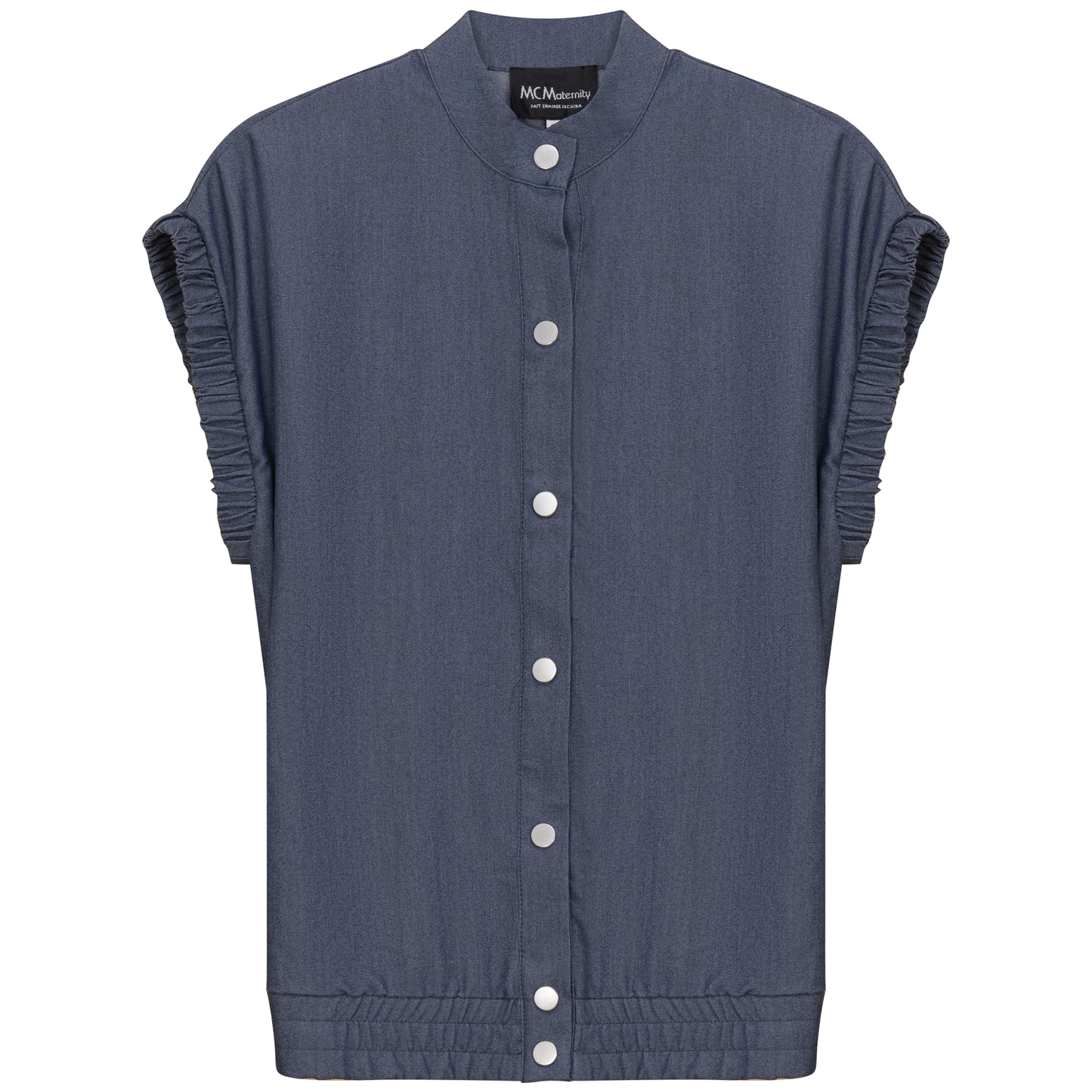 Maternity Denim Jacket Vest Dark Denim