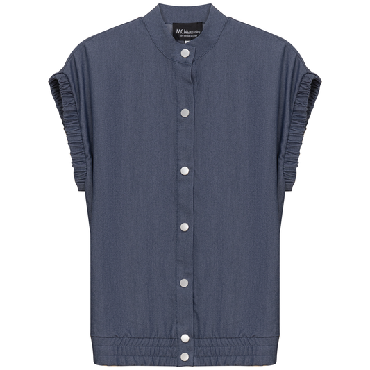 Maternity Denim Jacket Vest Dark Denim