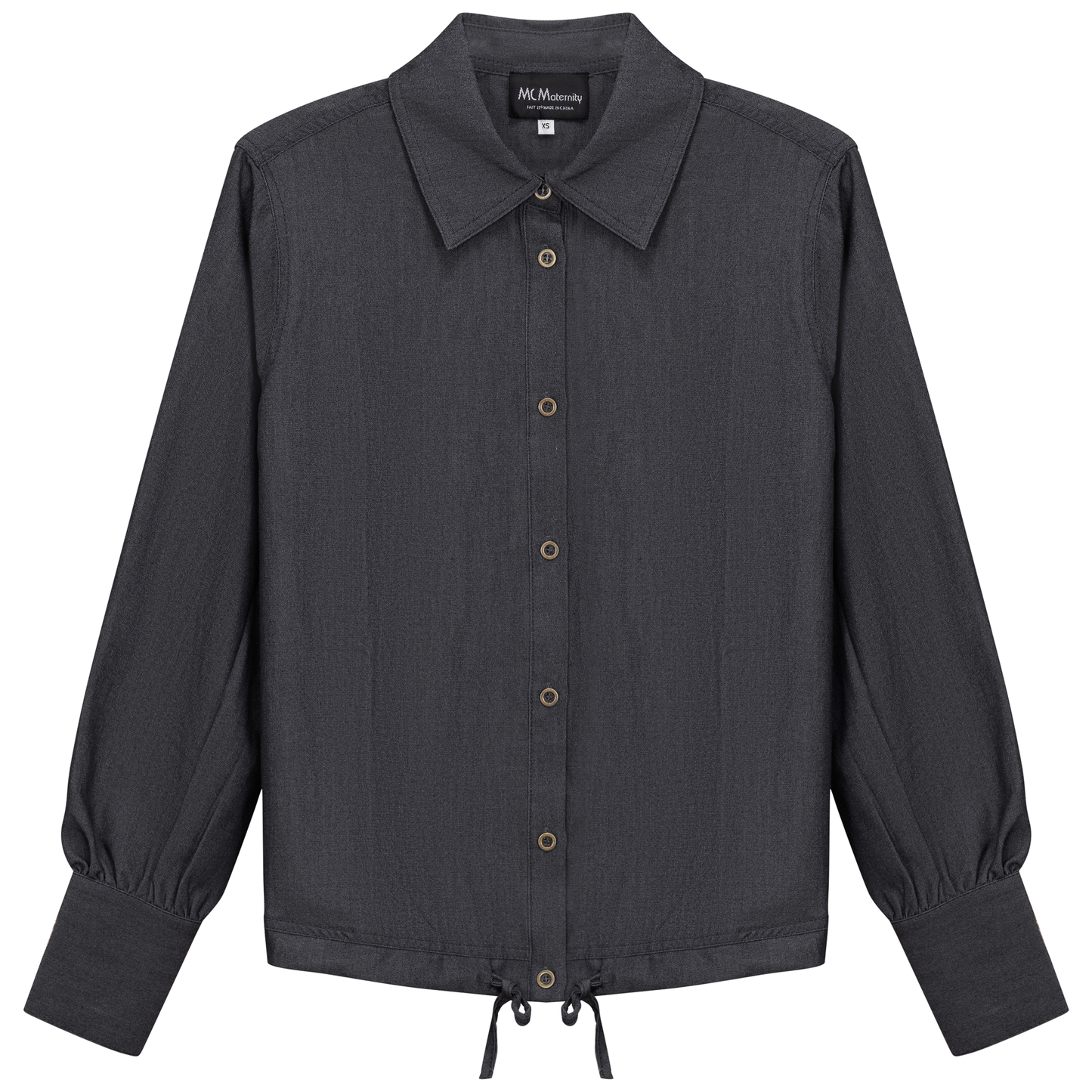 Maternity Denim Bungee Blouse Black Denim