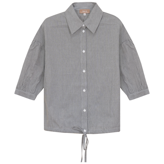 Maternity Striped Cropped Bungee Blouse