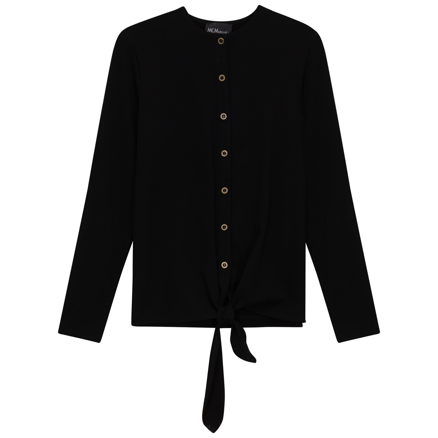 Maternity Tie Front Top Black