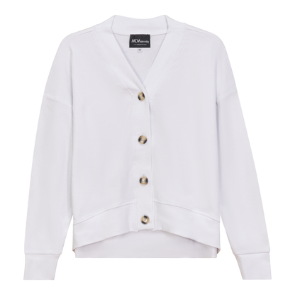 Maternity Drop Shoulder Cardigan White