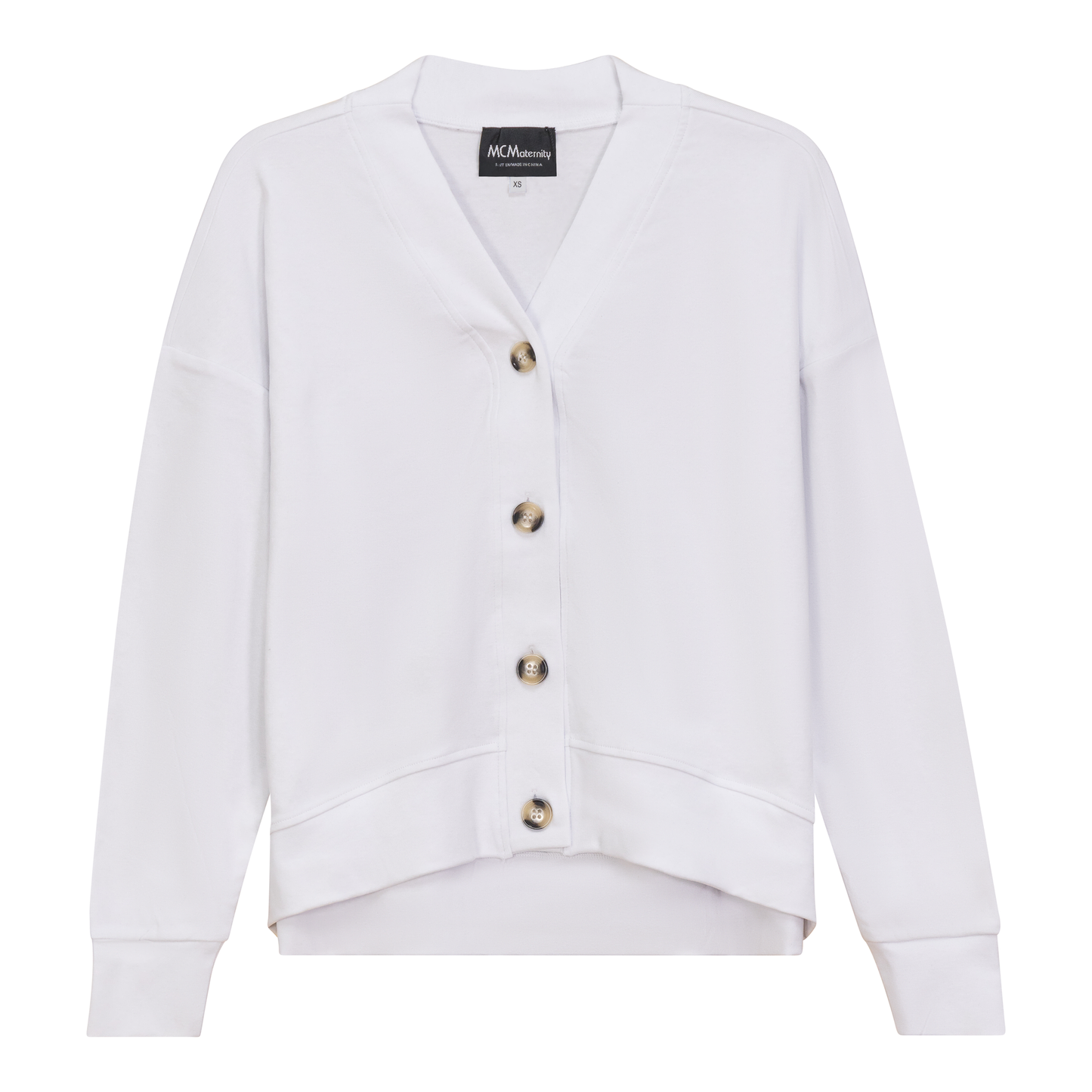 Maternity Drop Shoulder Cardigan White