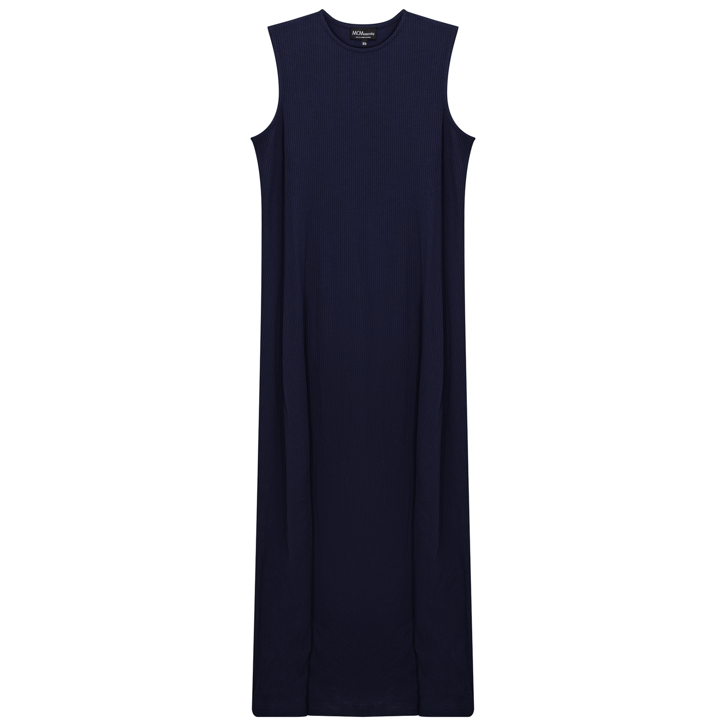 Maternity Ribbed Midi Dress Dark Denim