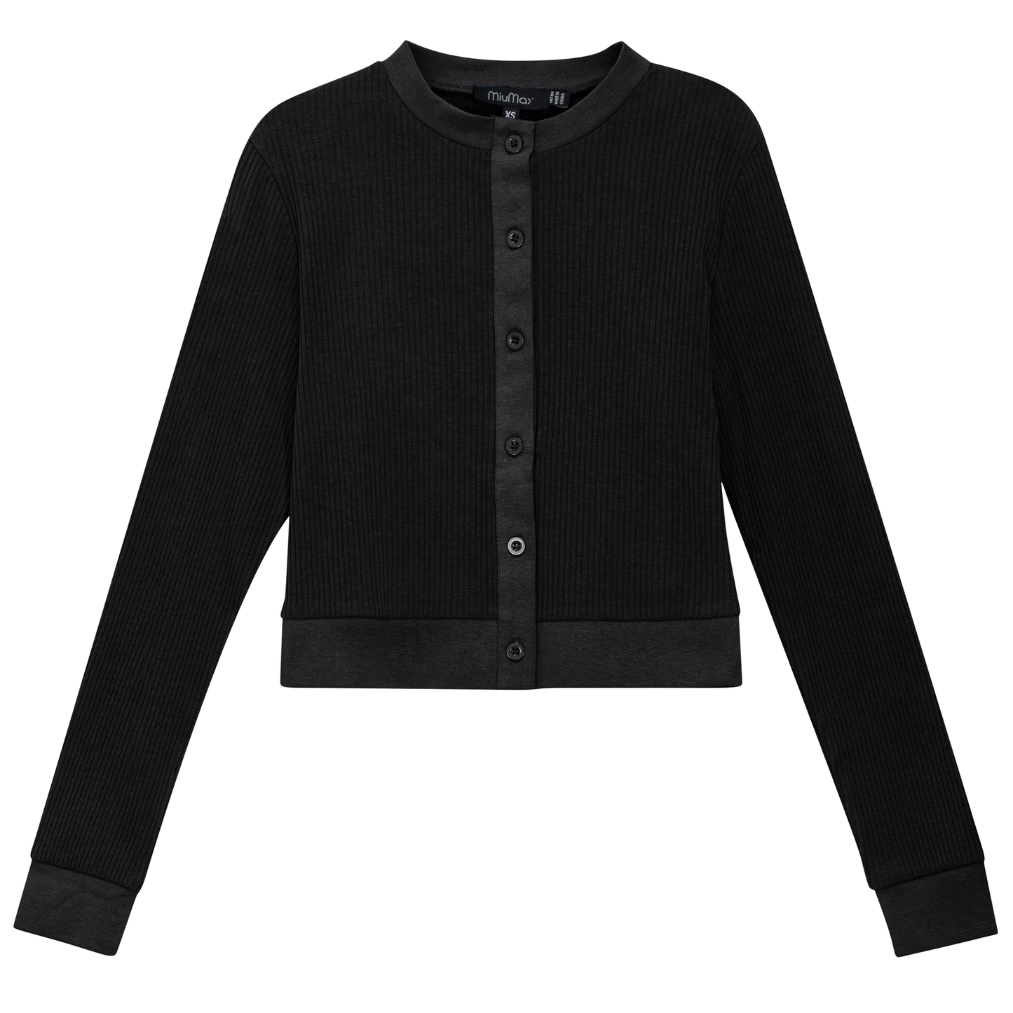 Maternity Ribbed Cropped Cardigan Black