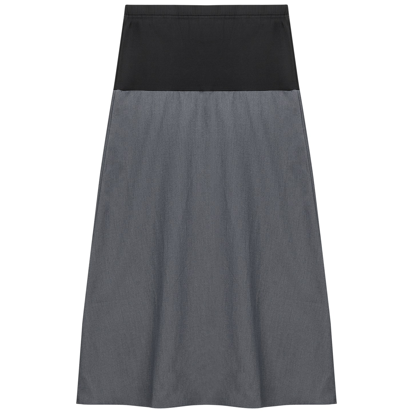 Maternity Chambray Midi Skirt Black Denim