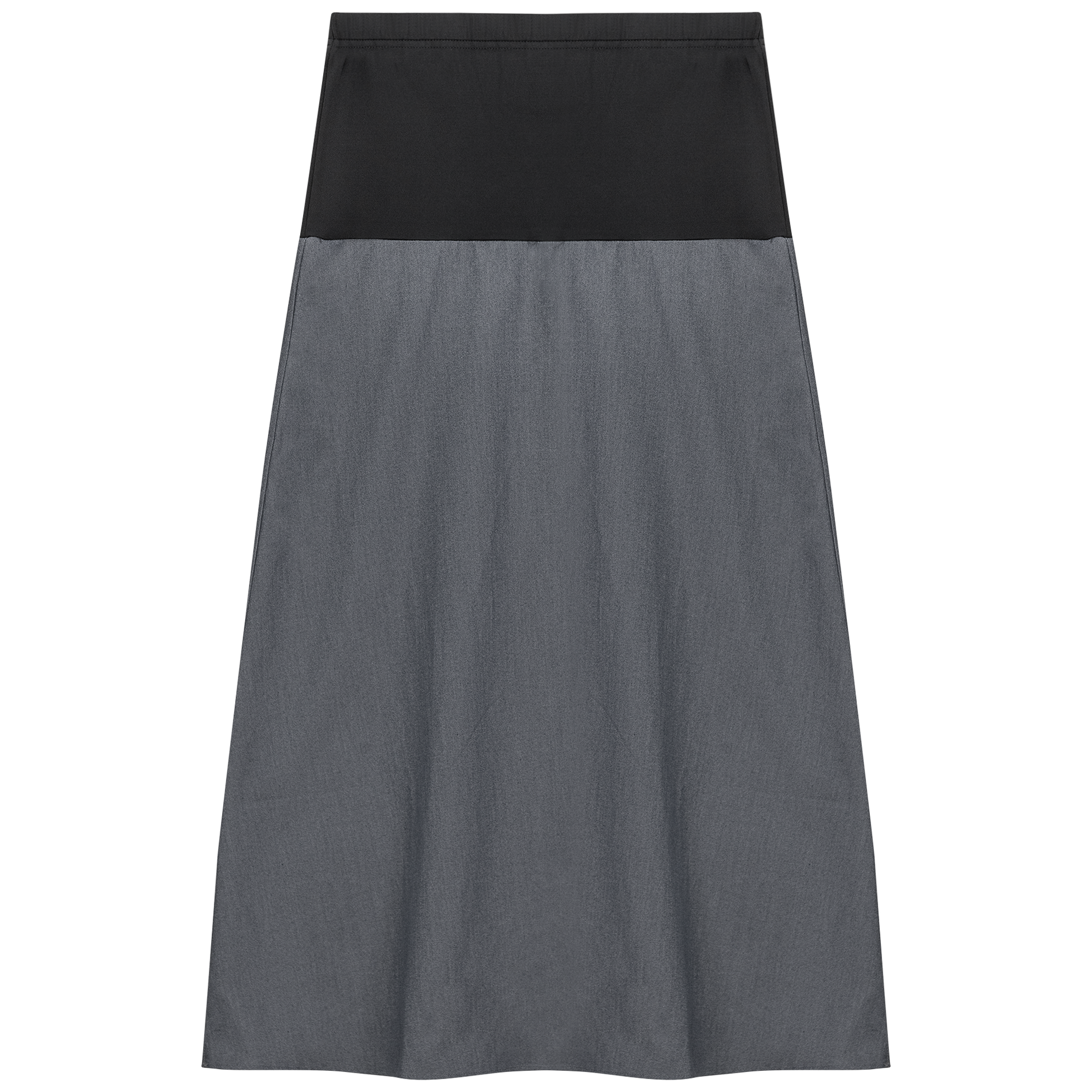 Maternity Chambray Midi Skirt Black Denim