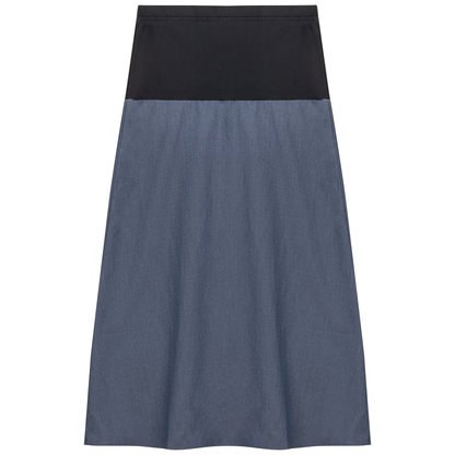 Maternity Chambray Midi Skirt Dark Denim