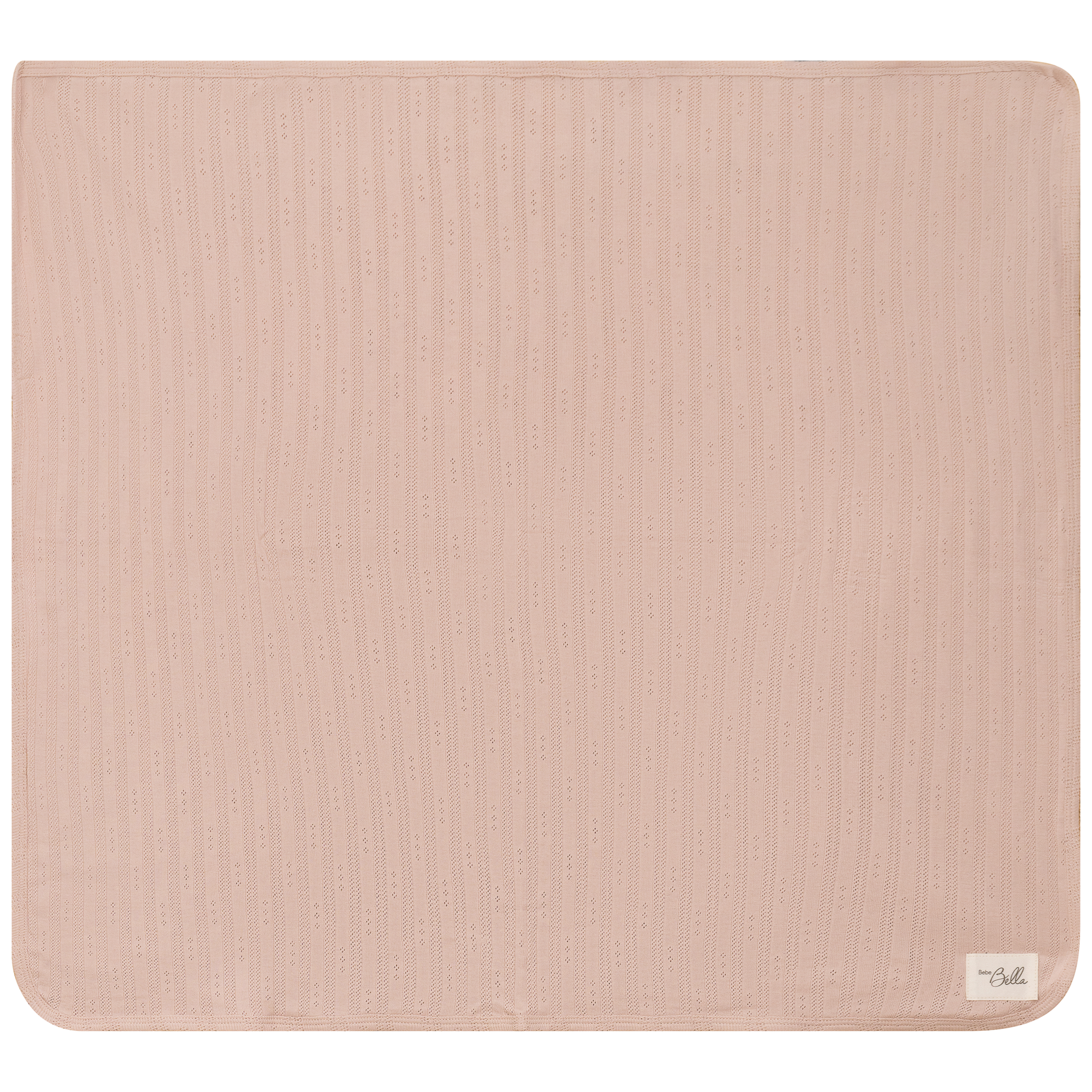 Pointelle Ribbed Blanket Soft Pink One Size