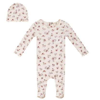 Floral Dream Onesie and Hat Cream