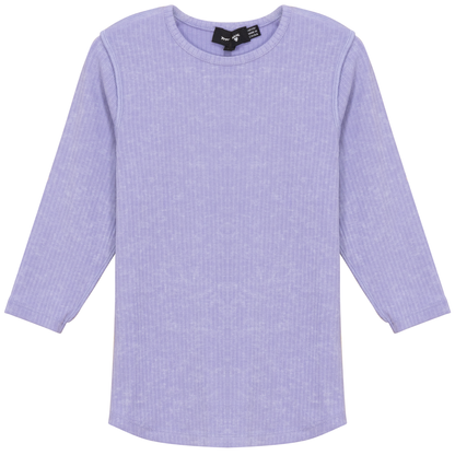 Distressed Rib Top Lavender