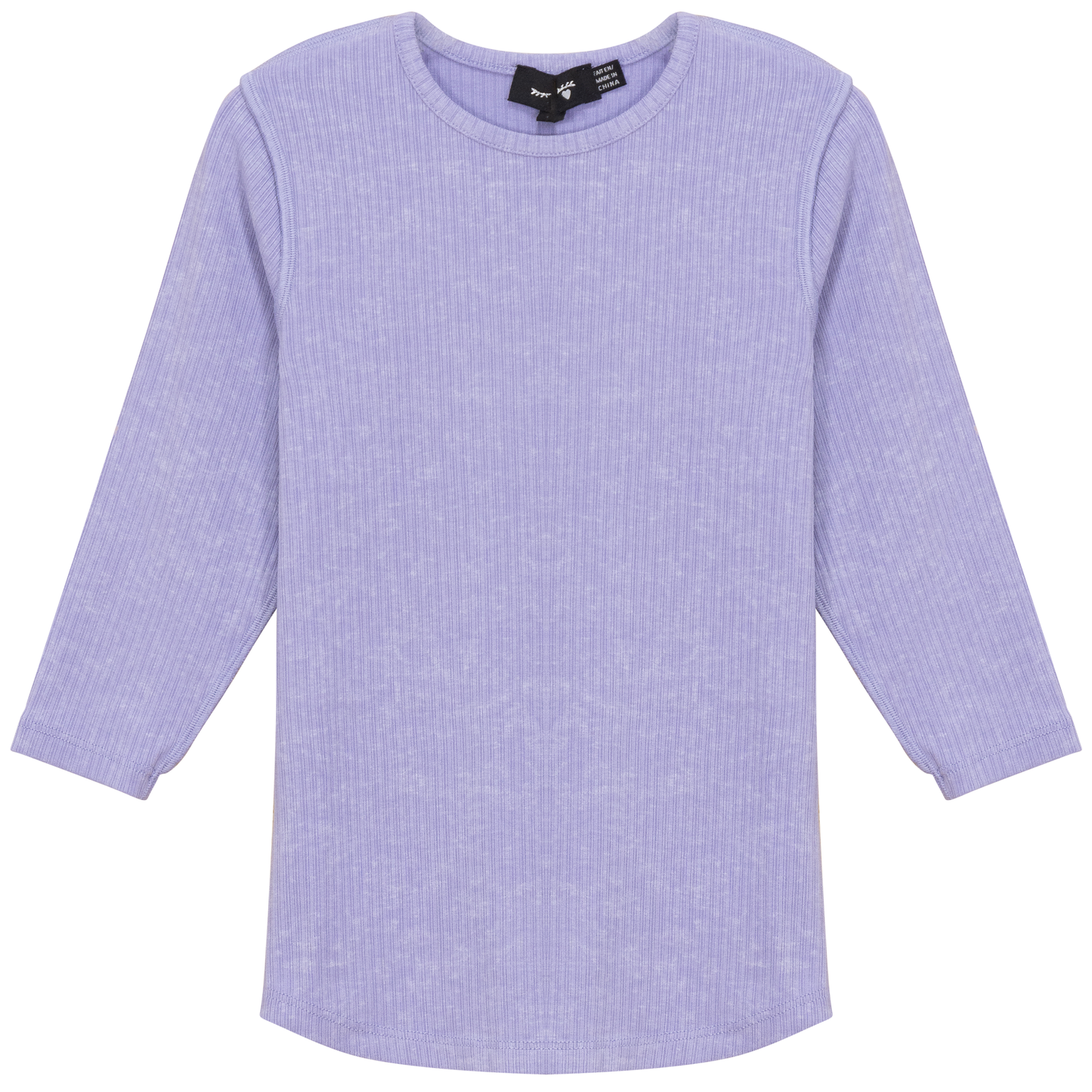 Distressed Rib Top Lavender