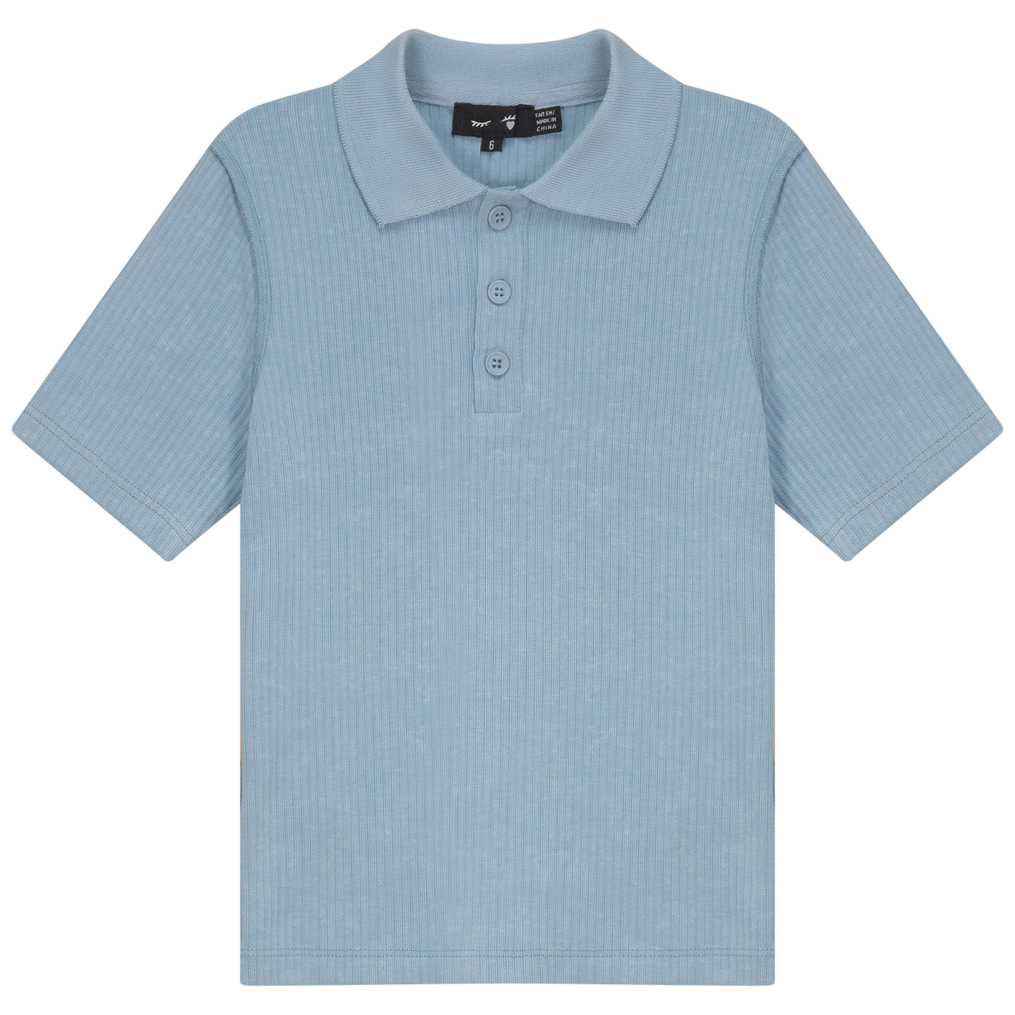 Distressed Short Polo Dusty Blue