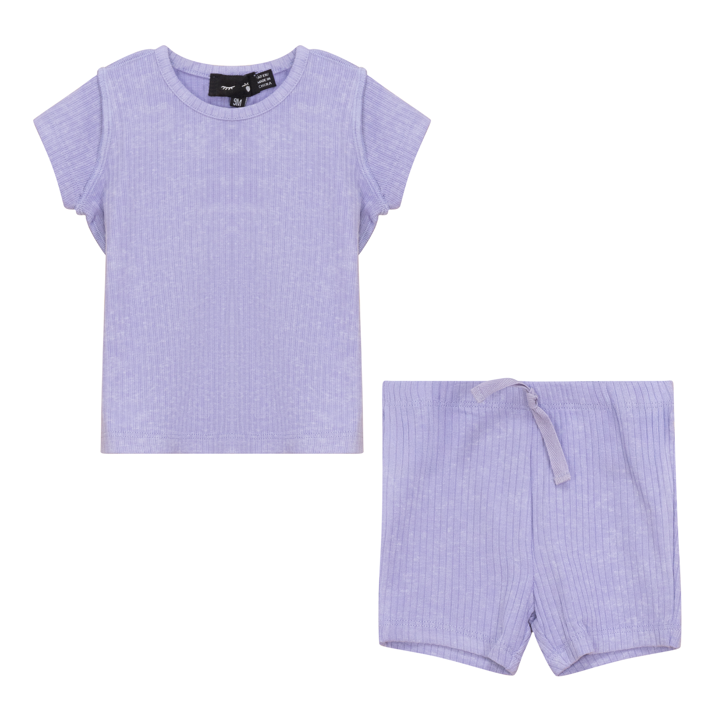 Distressed Shorts Set Lavender
