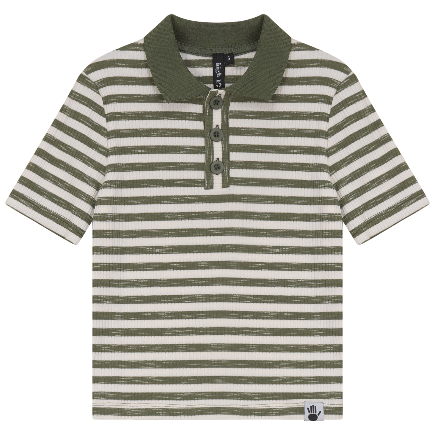 Mix Stripped Short Polo Olive
