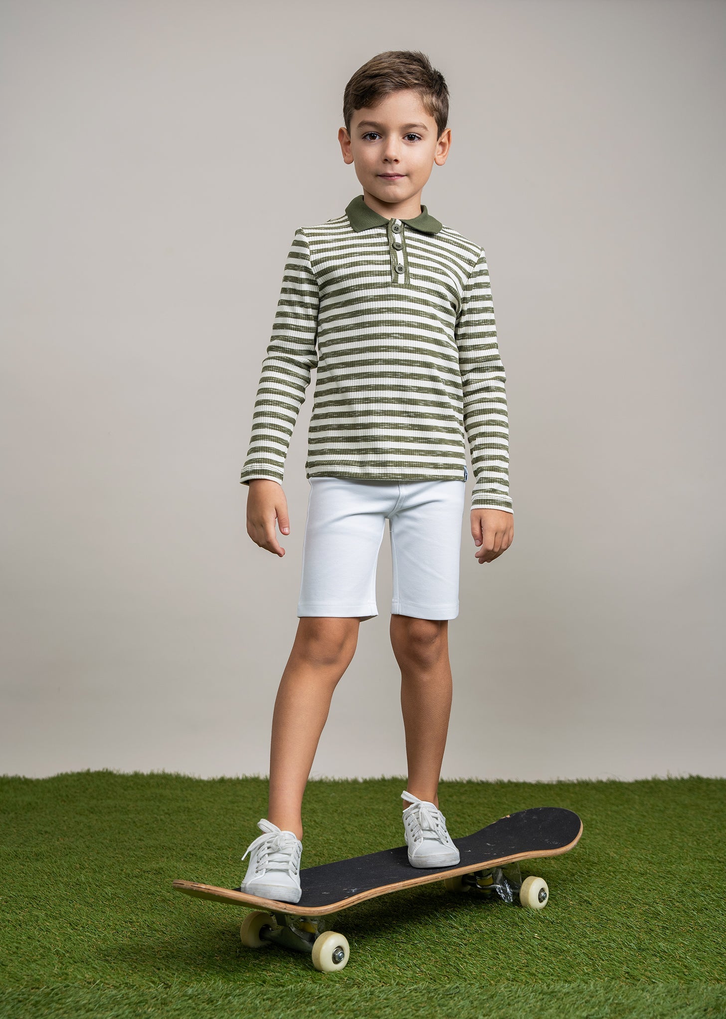 Mix Stripped Long Polo