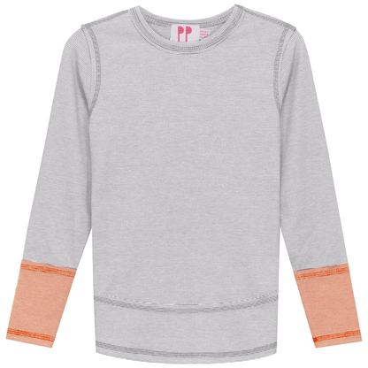 Mini Stripped Top Grey Mix