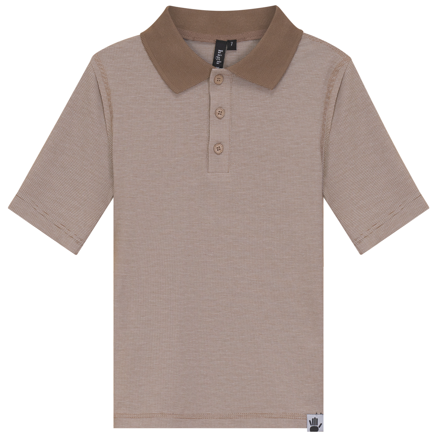 Mini Stripped Short Polo Beige