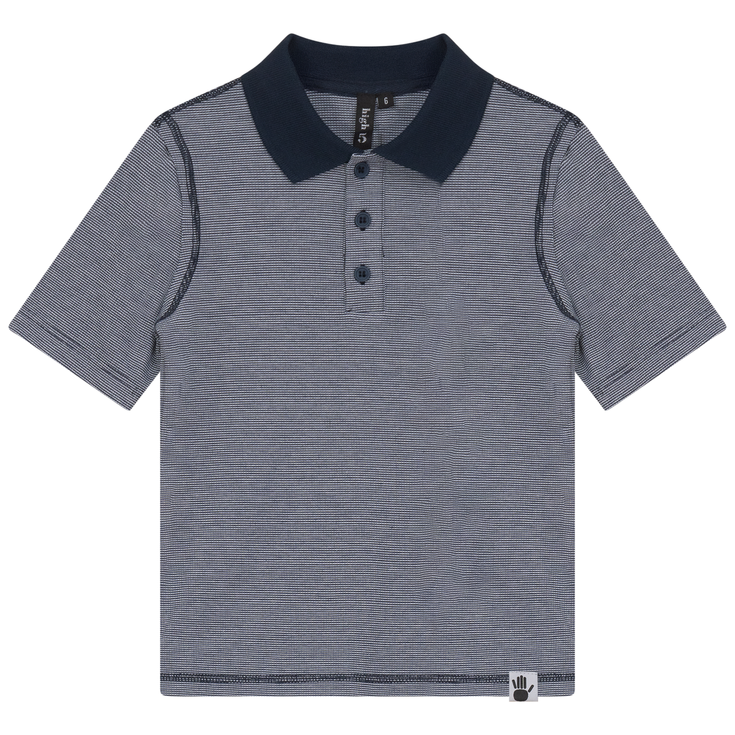 Mini Stripped Short Polo Navy