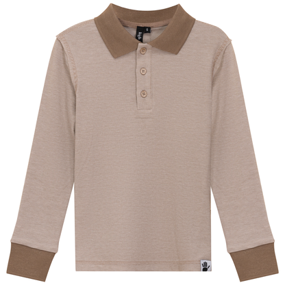 Mini Stripped Long Polo Beige