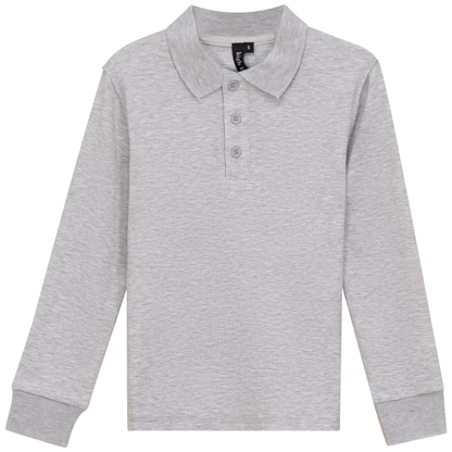 Mini Stripped Long Polo Grey Mix