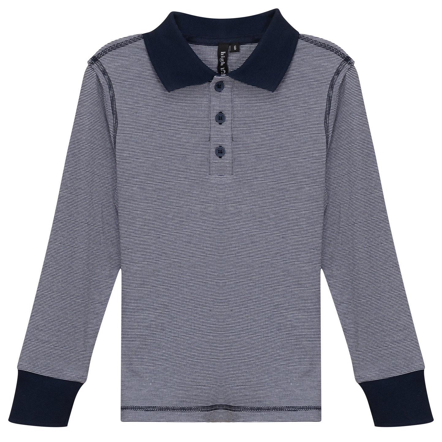 Mini Stripped Long Polo Navy