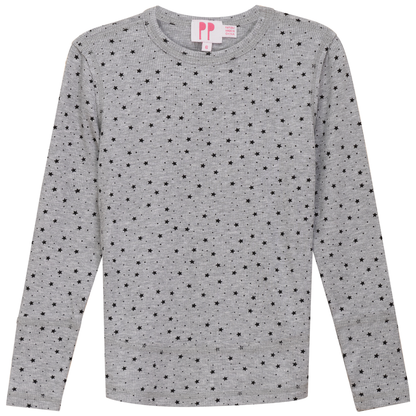 Star Print Tshirt Grey Mix