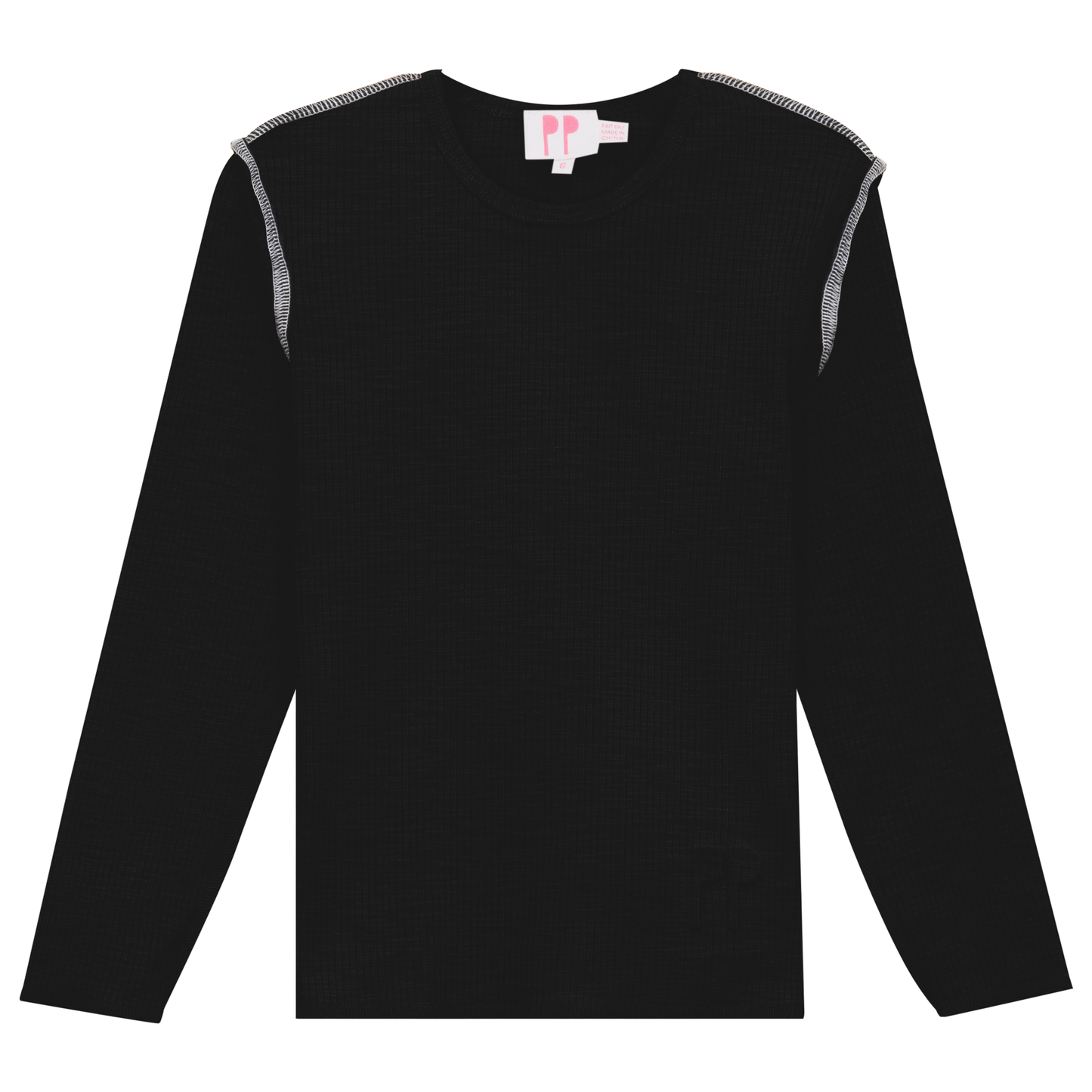 Heather Rib T-Shirt Black