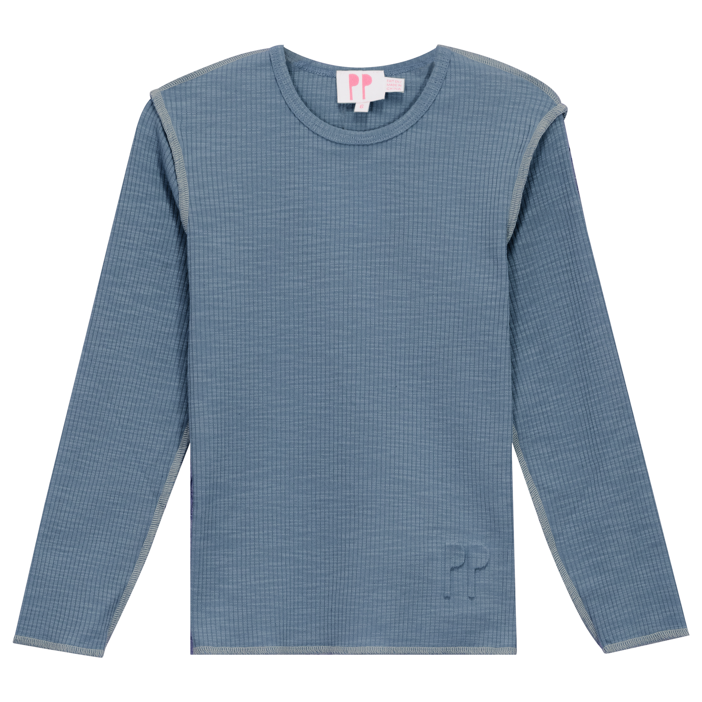 Heather Rib T-Shirt Blue