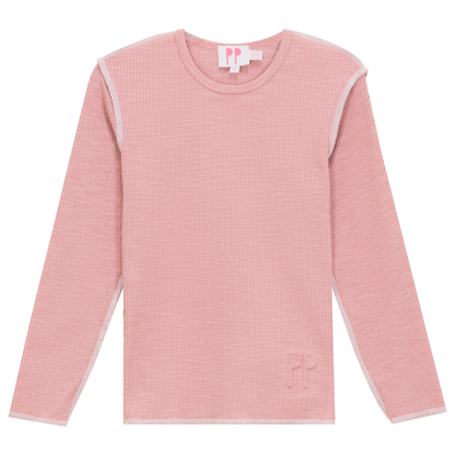 Heather Rib T-Shirt Pink