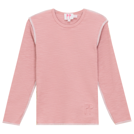 Heather Rib T-Shirt Pink