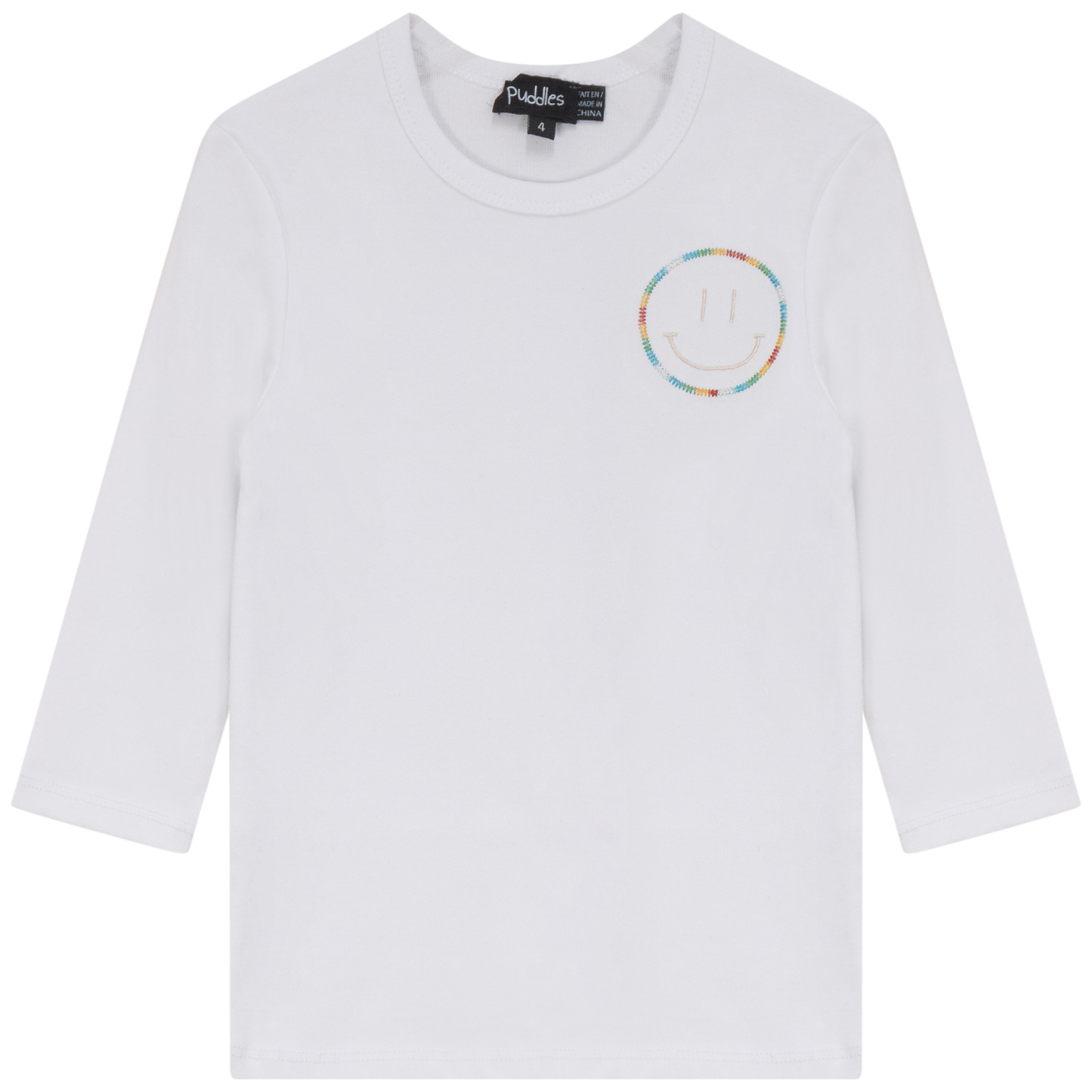 Smiley Embroidered Top White