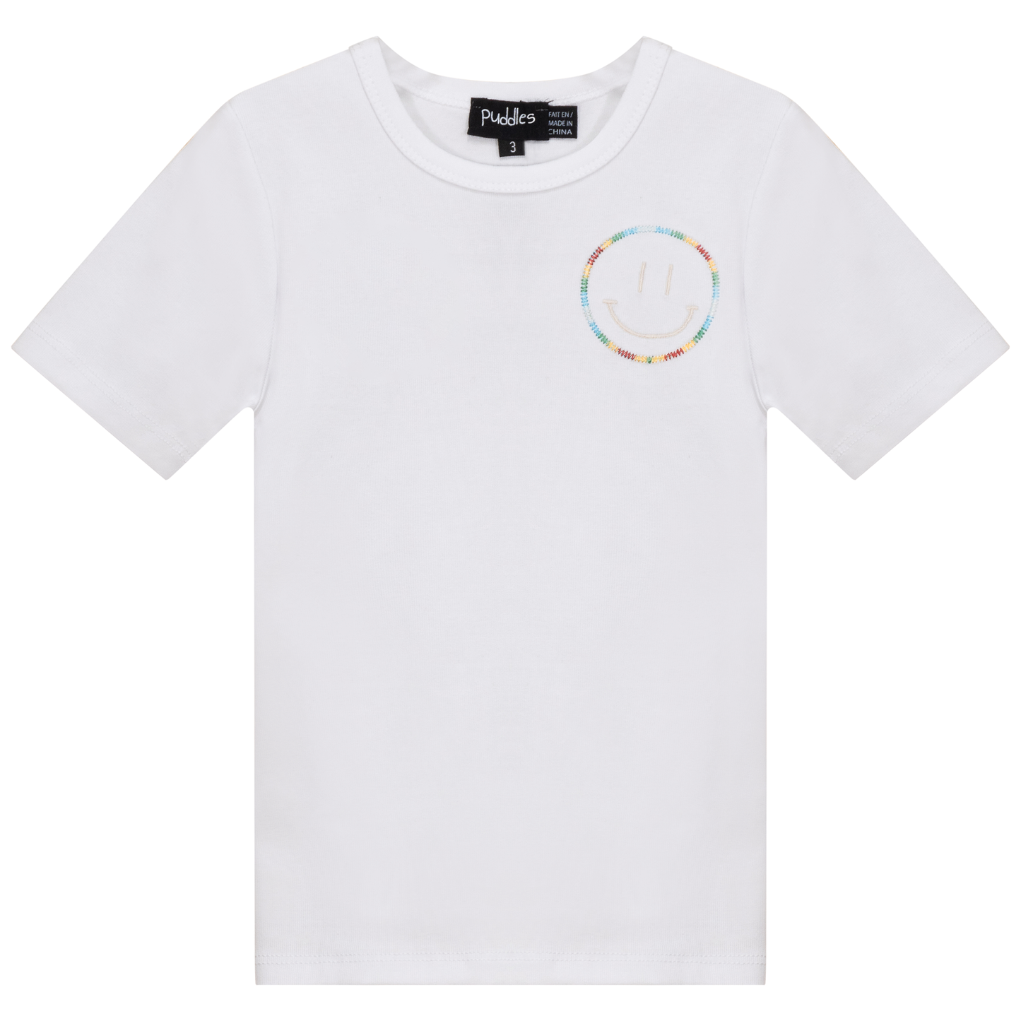 Smiley Embroidered T-Shirt White