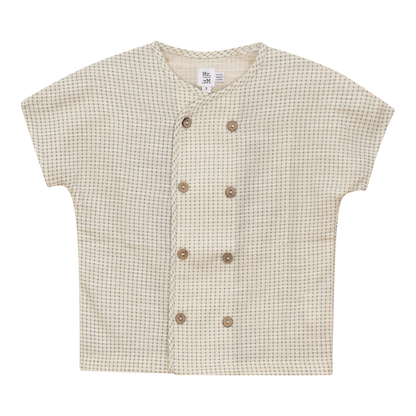 Woven Checkered Shirt Blue